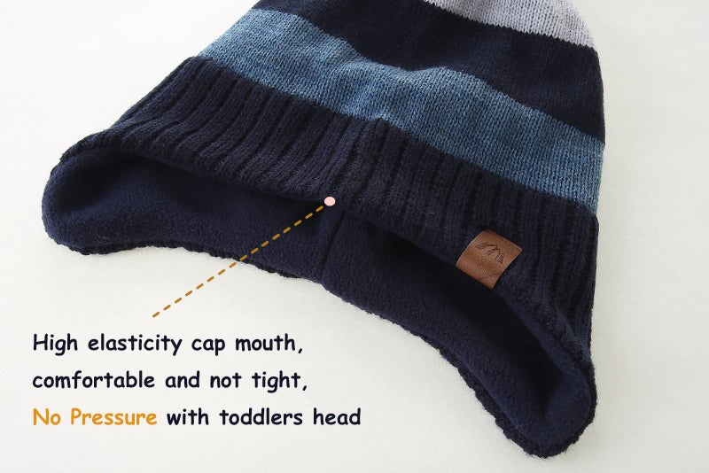 AHAHA Boys Winter Hat Baby Beanies with Earflap Upgrade Fleece-Lined Skiing Toddler Hat - Image 3